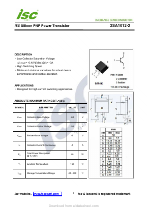 2SA1012-2 Datasheet PDF Inchange Semiconductor