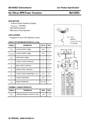 MJ12003 Datasheet PDF Inchange Semiconductor