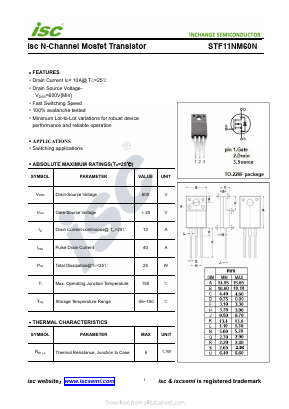 STF11NM60N Datasheet PDF Inchange Semiconductor