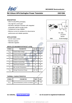 2SD1286 Datasheet PDF Inchange Semiconductor