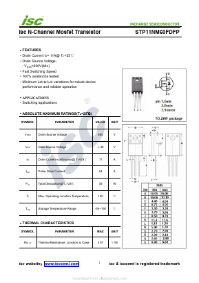 STP11NM60FDFP Datasheet PDF Inchange Semiconductor