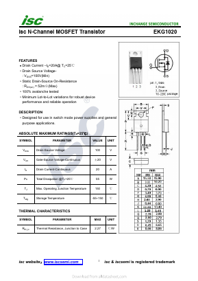 EKG1020 Datasheet PDF Inchange Semiconductor