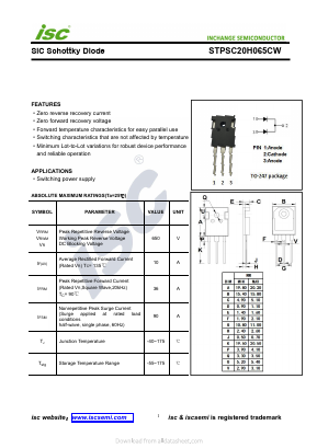 STPSC20H065CW Datasheet PDF Inchange Semiconductor