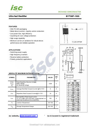 BYT08P-1000 Datasheet PDF Inchange Semiconductor