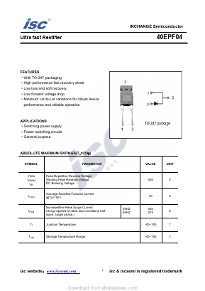 40EPF04 Datasheet PDF Inchange Semiconductor
