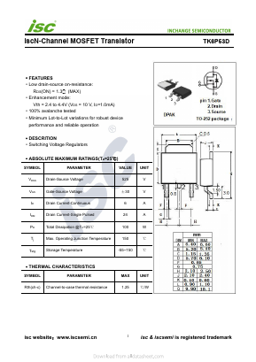 TK6P53D Datasheet PDF Inchange Semiconductor