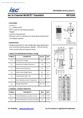 IRF520N Datasheet PDF Inchange Semiconductor