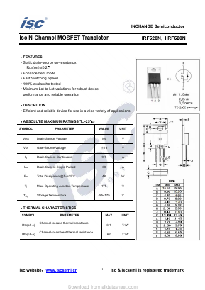 IIRF520N Datasheet PDF Inchange Semiconductor