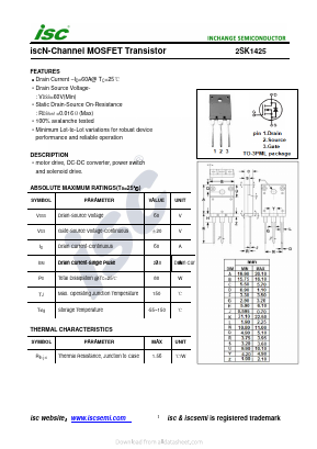 K1425 Datasheet PDF Inchange Semiconductor