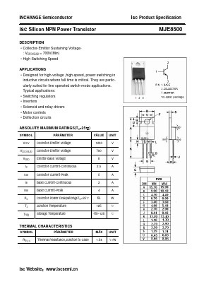 MJE8500 Datasheet PDF Inchange Semiconductor
