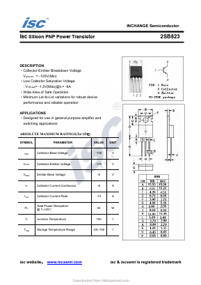 B823 Datasheet PDF Inchange Semiconductor