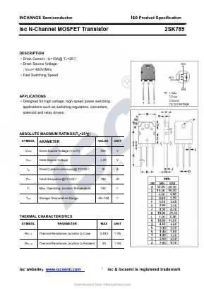 K789 Datasheet PDF Inchange Semiconductor