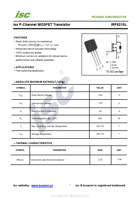 IRF5210L Datasheet PDF Inchange Semiconductor