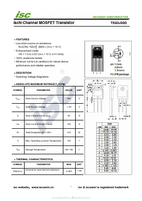 TK50J30D Datasheet PDF Inchange Semiconductor