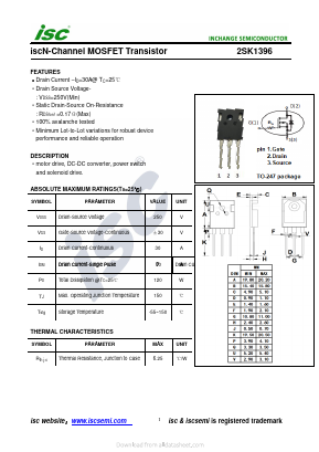 2SK1396 Datasheet PDF Inchange Semiconductor