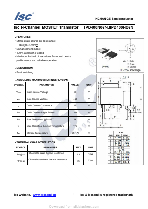 IPD400N06N Datasheet PDF Inchange Semiconductor