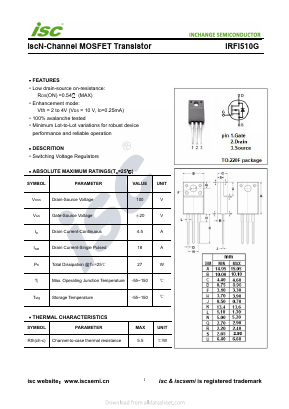 IRFI510G Datasheet PDF Inchange Semiconductor