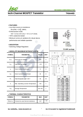 TK8A45D Datasheet PDF Inchange Semiconductor