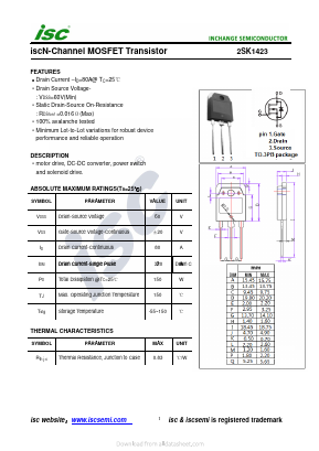 2SK1423 Datasheet PDF Inchange Semiconductor