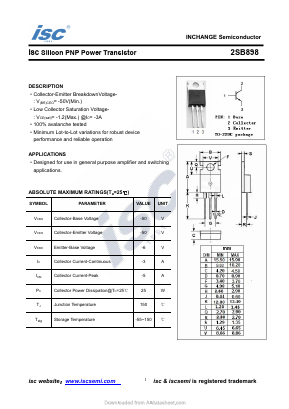 B898 Datasheet PDF Inchange Semiconductor
