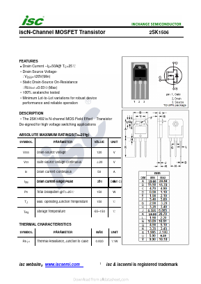 2SK1506 Datasheet PDF Inchange Semiconductor