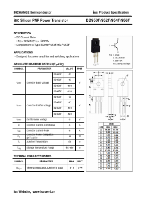 BD956F Datasheet PDF Inchange Semiconductor