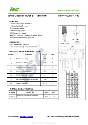 IIRFI4110G Datasheet PDF Inchange Semiconductor