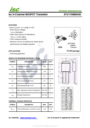 STU11NM60ND Datasheet PDF Inchange Semiconductor
