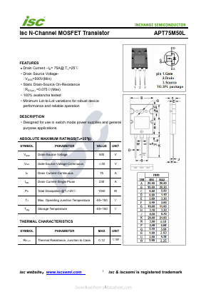 APT75M50L Datasheet PDF Inchange Semiconductor