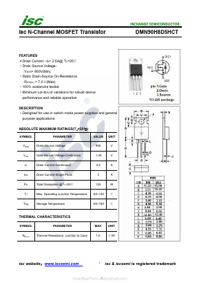 DMN90H8D5HCT Datasheet PDF Inchange Semiconductor