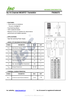 FKI06075 Datasheet PDF Inchange Semiconductor