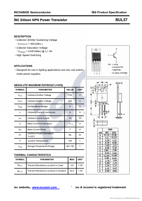 BUL57 Datasheet PDF Inchange Semiconductor