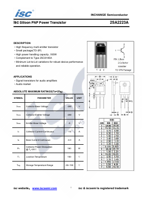2SA2223A Datasheet PDF Inchange Semiconductor