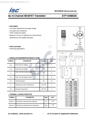 STF15NM65N Datasheet PDF Inchange Semiconductor