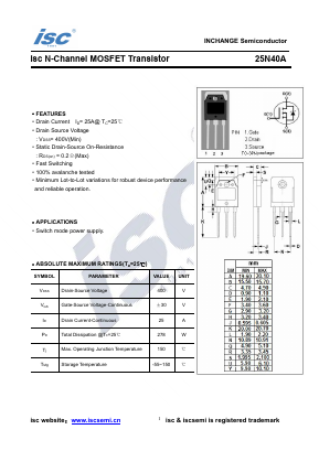25N40A Datasheet PDF Inchange Semiconductor