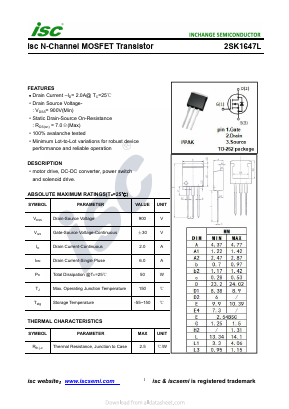 K1647L Datasheet PDF Inchange Semiconductor