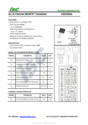 SSI2N90A Datasheet PDF Inchange Semiconductor