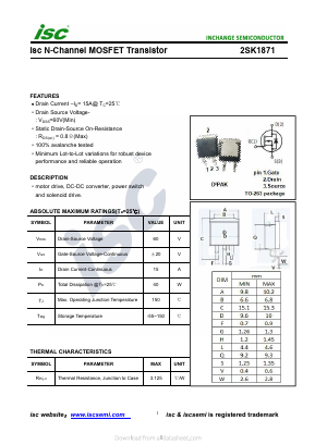 2SK1871 Datasheet PDF Inchange Semiconductor