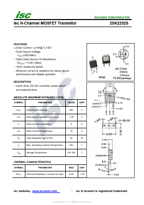 2SK2292S Datasheet PDF Inchange Semiconductor