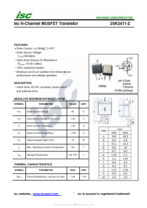 2SK2411-Z Datasheet PDF Inchange Semiconductor