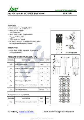 2SK2471 Datasheet PDF Inchange Semiconductor