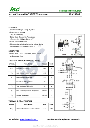 K2870S Datasheet PDF Inchange Semiconductor