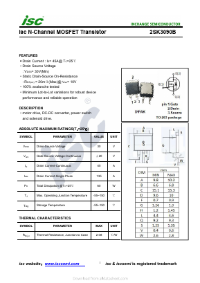 2SK3090B Datasheet PDF Inchange Semiconductor