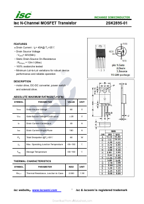 K2895-01 Datasheet PDF Inchange Semiconductor