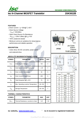2SK3822B Datasheet PDF Inchange Semiconductor