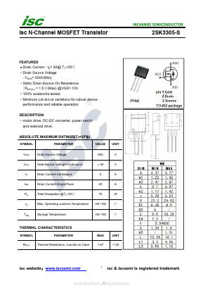 K3305-S Datasheet PDF Inchange Semiconductor