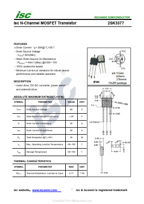 2SK3377 Datasheet PDF Inchange Semiconductor
