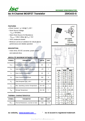K3433-S Datasheet PDF Inchange Semiconductor
