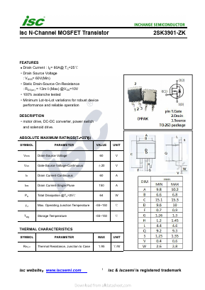 2SK3901-ZK Datasheet PDF Inchange Semiconductor