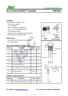 2SK3492I Datasheet PDF Inchange Semiconductor